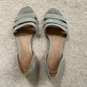 Madewell Green Suede Flat Sandals Size 8.5